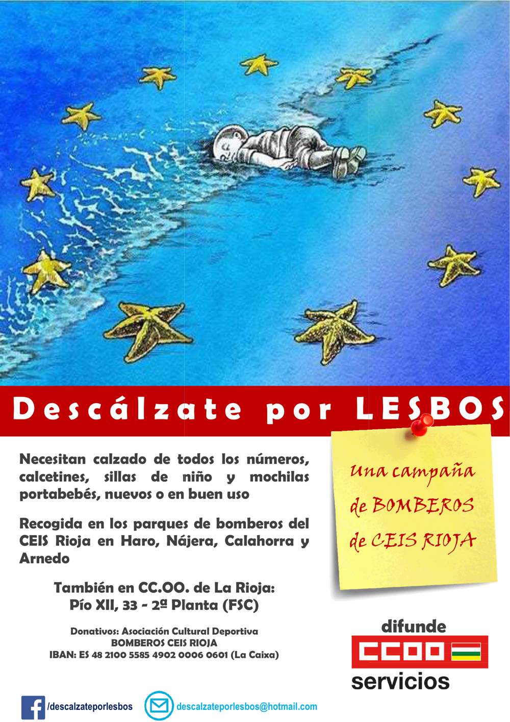 descalzare por lesos. solidaridad refugiados