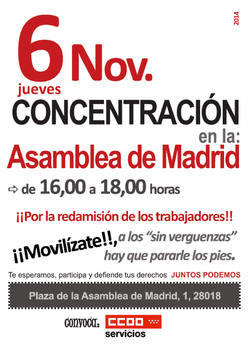 Cafetería Asamblea Madrid readmisión