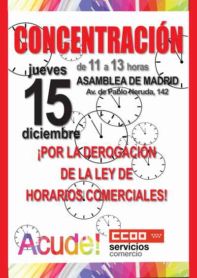 Concentracion contra horarios comerciales Madrid