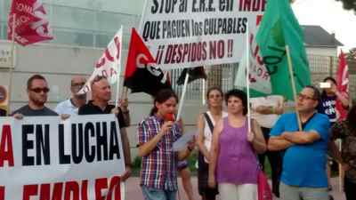 Manifestación contra ERE Indra