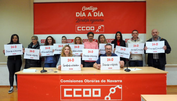 imagen personas de CCOO Navarra solicitan la no apertura comercio la tarde de nochebuena