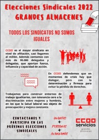 Cartel elecciones sindicales Grandes almacenes