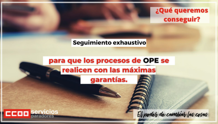 CCOO Paradores: que queremos conseguir sobre Ofertas Públicas de Empleo (OPE)