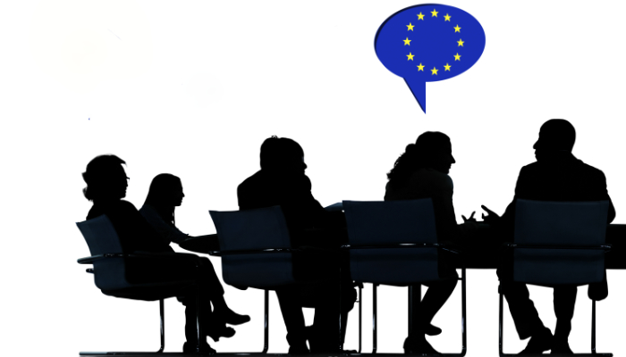 vector reunión sobra oscura personas Unión Europea UE