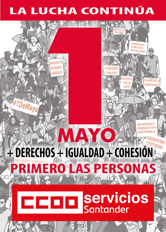 cartel CCOO SANTANDER 1 DE MAYO