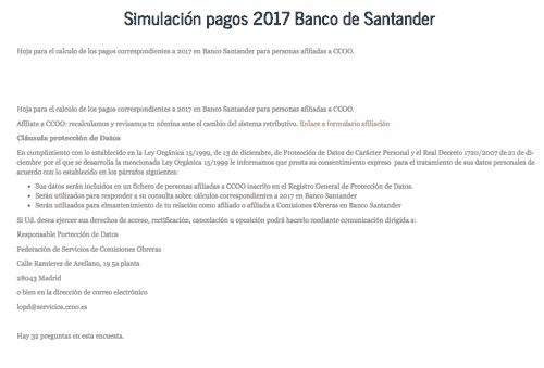 Calculo retribución 2017 Banco Santander