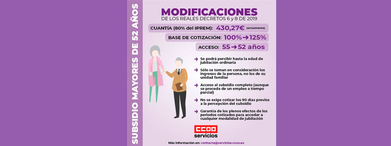 Subsidio por mayores de 52 años