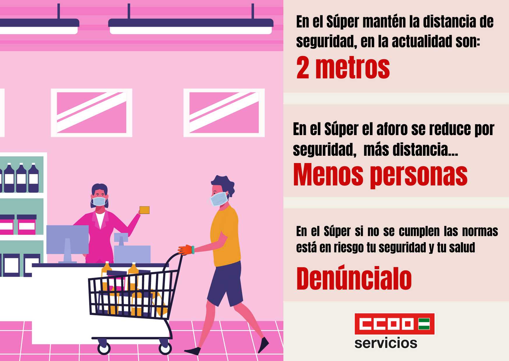 Distancia mínima de seguridad 2 metros supersol