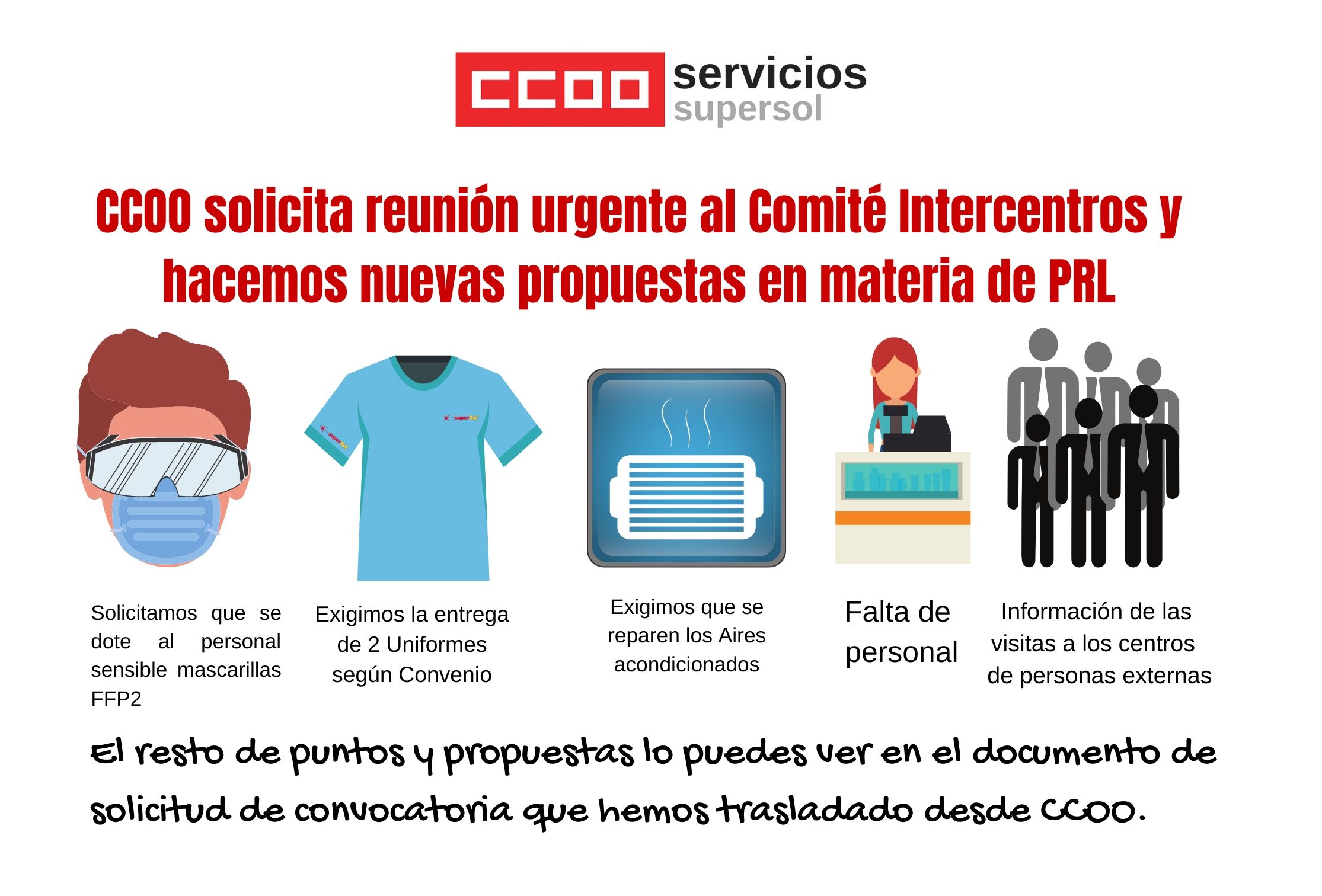 CCOO solicita reunión de Comité Intercentros en Supersol