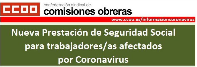 Nueva prestación de Seguridad Social para trabajador@s afectados por el coronavirus
