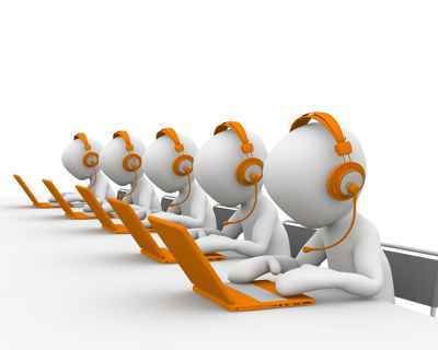 Trabajadores de un call center