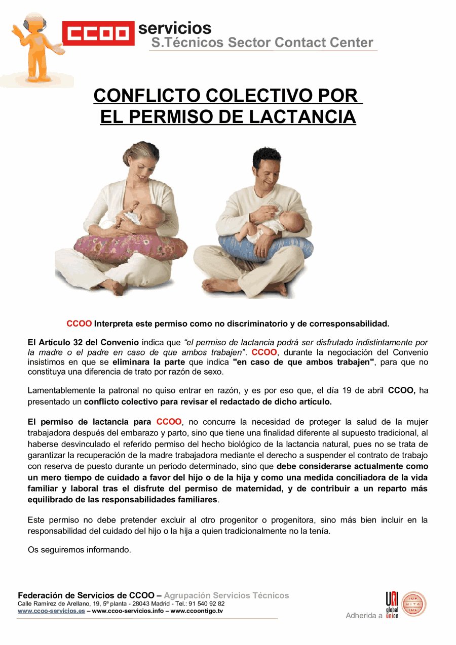 Permiso lactancia contact center